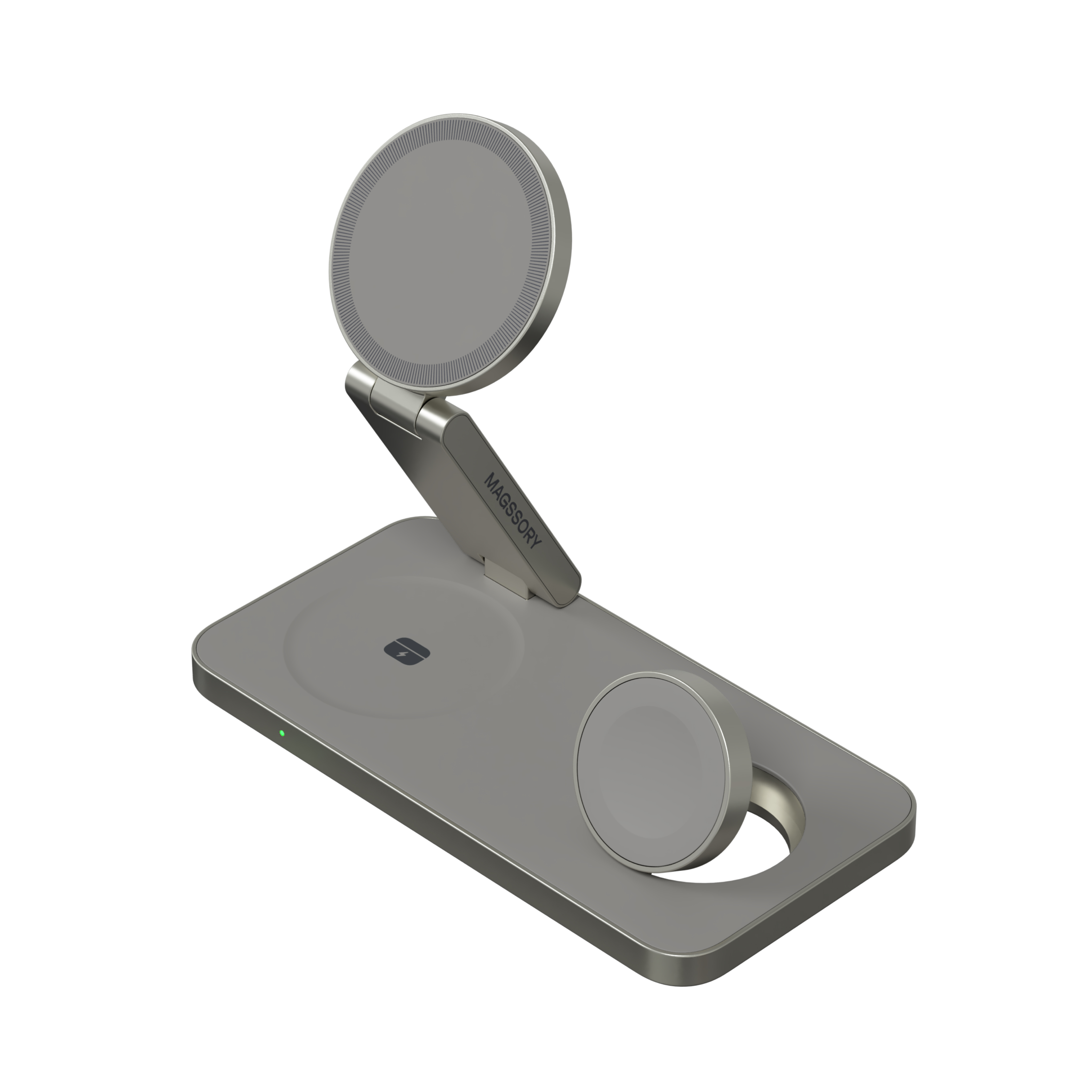 Зарядная станция 3 в 1 Magssory Yoga для Apple Qi2 Titan, Титан — WCH016 t 7